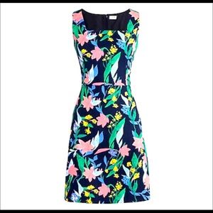 J.Crew Basketweave Floral Shift Dress